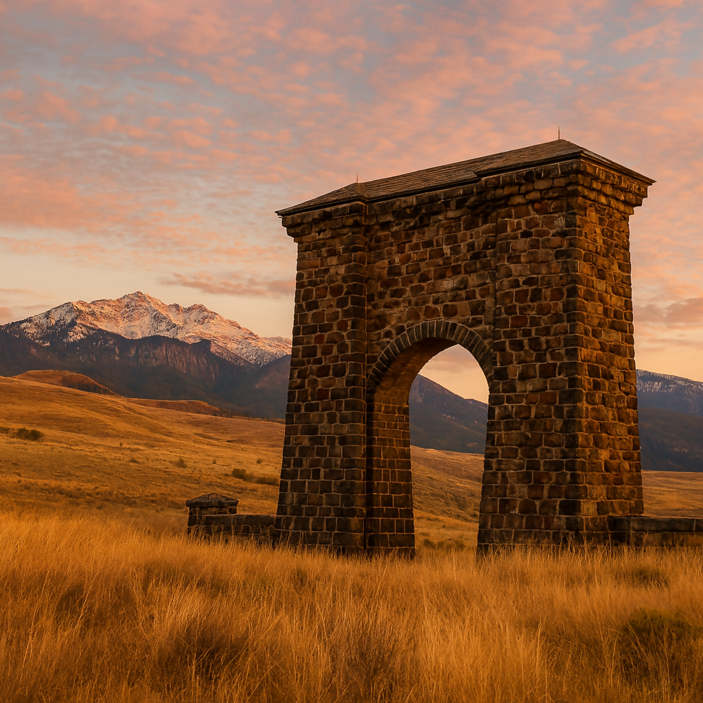 Roosevelt Arch - Yellowstone National Park - Montana United States - Rendered - Digital File Digital My Custom Designs PDF