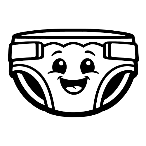 Cartoon Diaper Smiling - Digital File - XCS Friendly