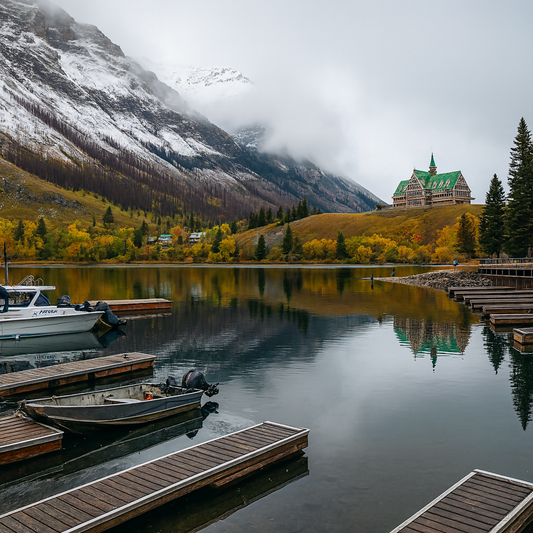 Lakeside Waterton - Glacier International Peace Park - Alberta Canada- Rendered - Digital File Digital My Custom Designs PDF