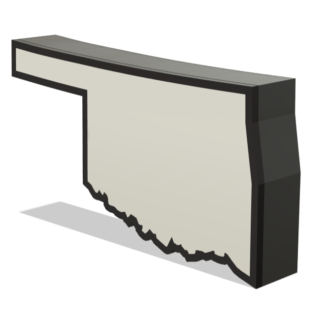 Oklahoma Wall Lightbox - United States - 3D Printed Product My Custom Designs