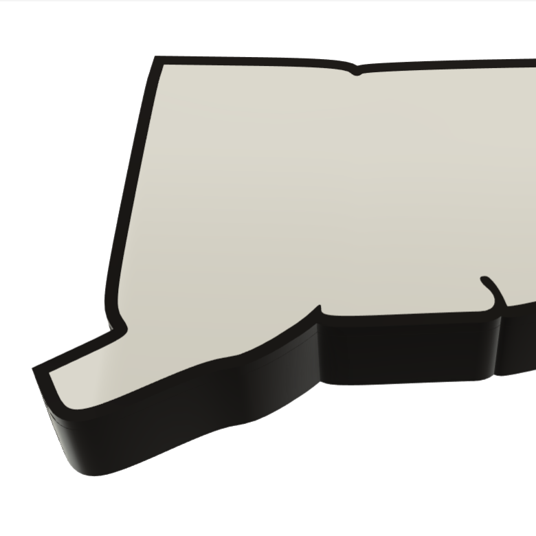 3D Printed Connecticut Wall Lightbox - United States Product My Custom Designs