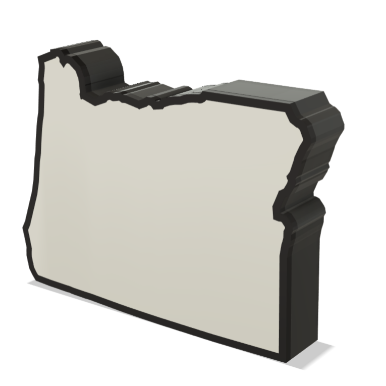 Oregon Wall Lightbox - United States - 3D Printed Product My Custom Designs