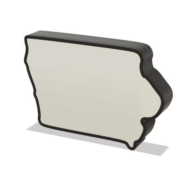 3D Printed Iowa Wall Lightbox - United States Product My Custom Designs