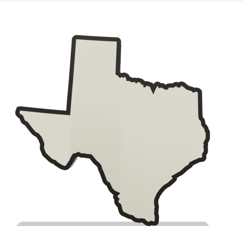 3D Printed Texas Wall Lightbox - United States Product My Custom Designs