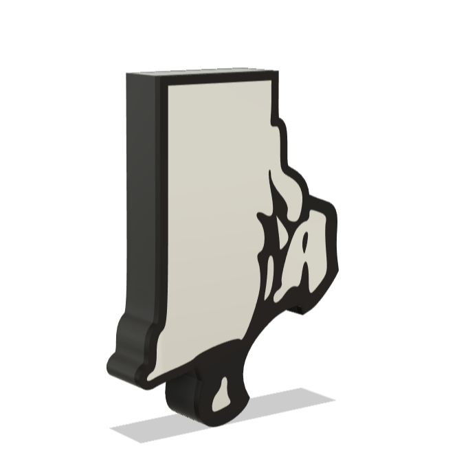 Rhode Island Wall Lightbox - United States - 3D Printed Product My Custom Designs