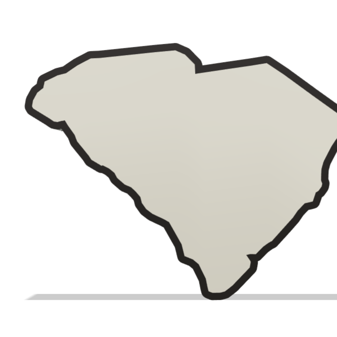 South Carolina Wall Lightbox - United States - 3D Printed Product My Custom Designs