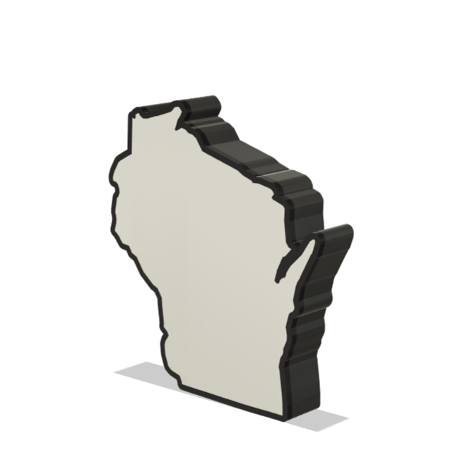 Wisconsin Wall Lightbox - United States - 3D Printed Product My Custom Designs