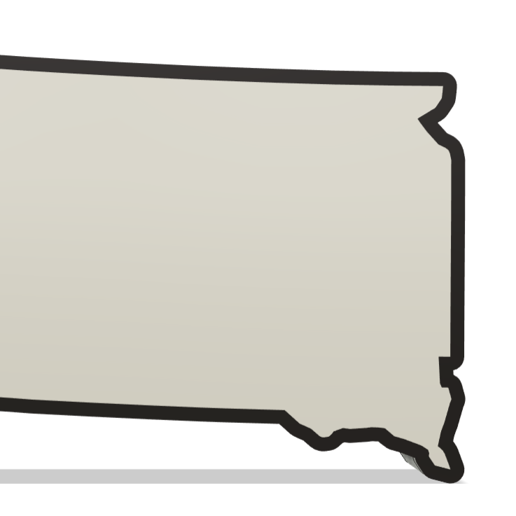 South Dakota Wall Lightbox - United States - 3D Printed Product My Custom Designs
