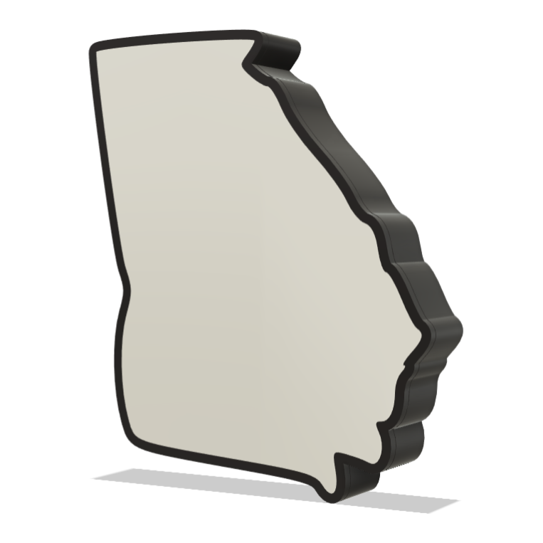 3D Printed Georgia Wall Lightbox - United States Product My Custom Designs PLA Full Colour