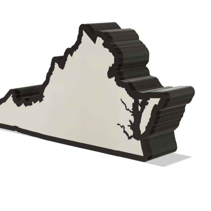 Virginia Wall Lightbox - United States - 3D Printed Product My Custom Designs