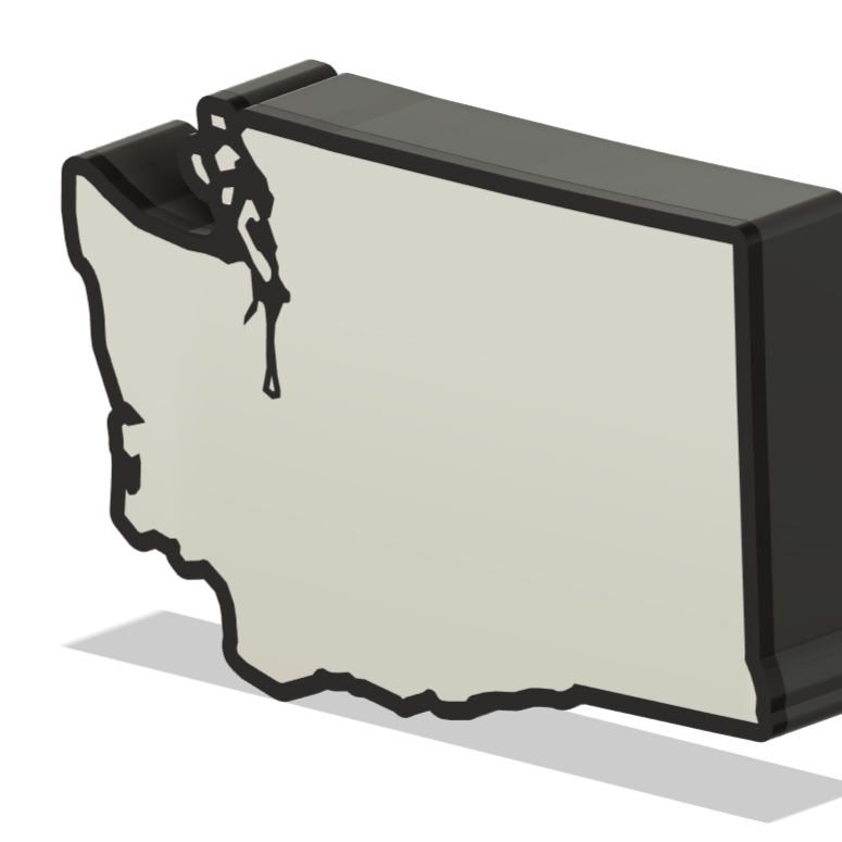 Washington Wall Lightbox - United States - 3D Print File - Digital File Product My Custom Designs