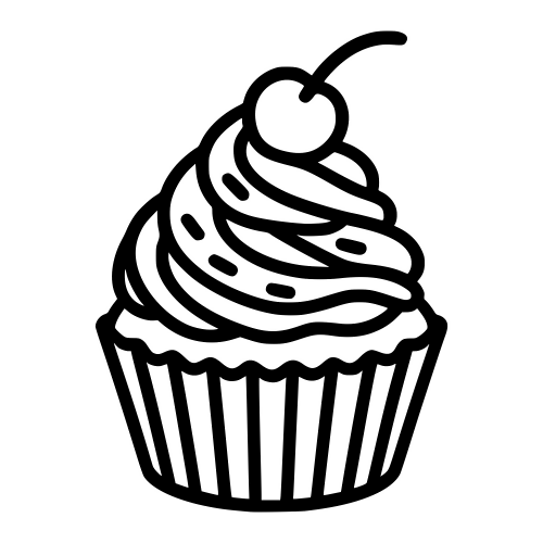 Cupcake Outline - Digital File - XCS Friendly Digital My Custom Designs PDF
