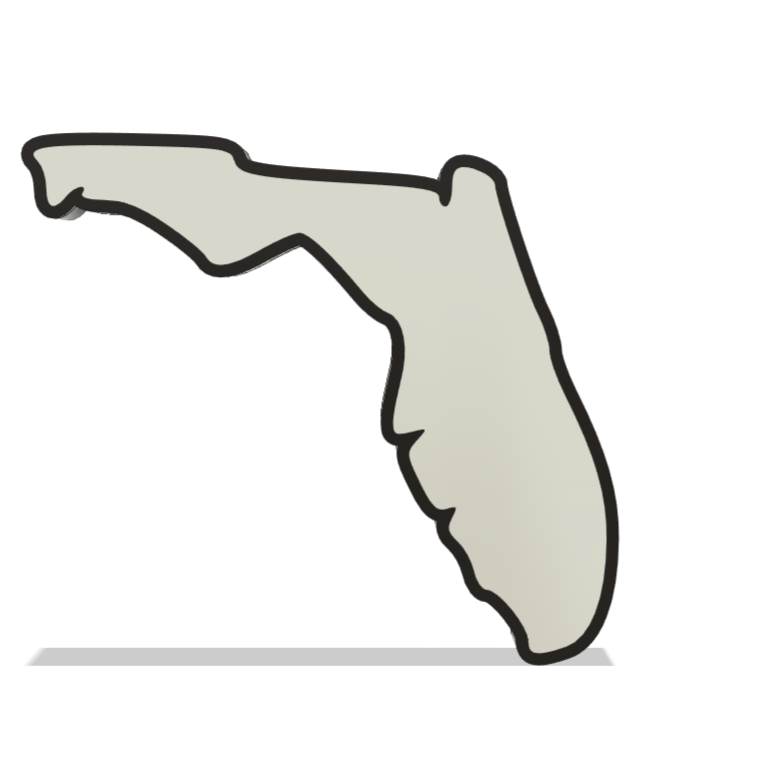 3D Print File - Florida Wall Lightbox - United States Product My Custom Designs