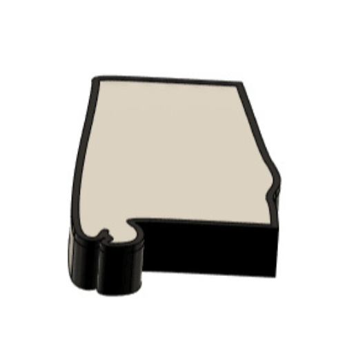 3D Printed Alabama Wall Lightbox - United States Product My Custom Designs PLA Full Colour
