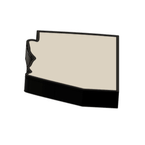 3D Printed Arizona Wall Lightbox - United States Product My Custom Designs PLA Full Colour