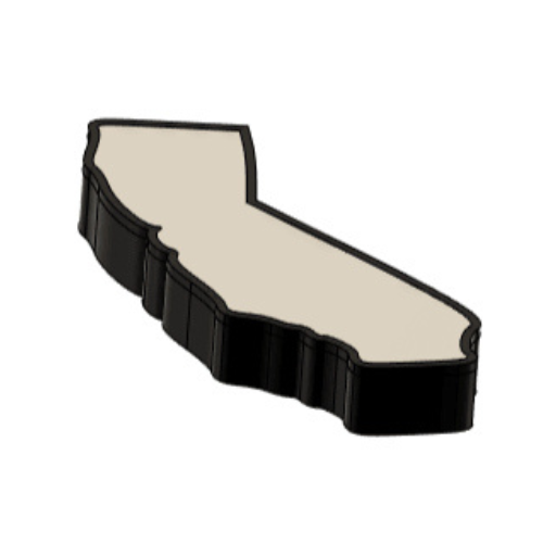 3D Printed California Wall Lightbox - United States Product My Custom Designs