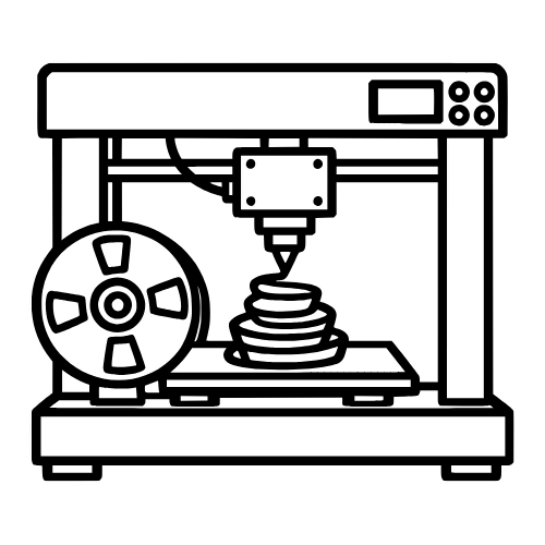 3D Printer Sketch - Vector Graphics - Digital File Digital My Custom Designs PDF