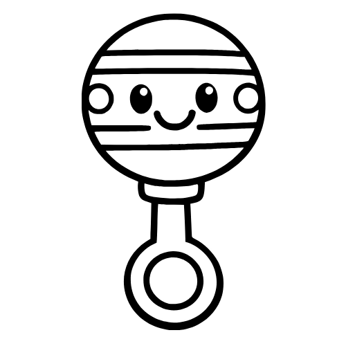 Cartoon Rattle Smiling - Digital File - XCS Friendly