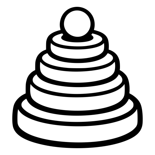 Stack of Rings with Bead - Vector Graphics - Digital File