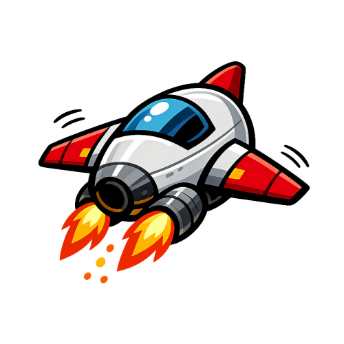 Pop Culture & Fandom - Retro Spaceship in Flight - T Shirt Design - Digital File Digital My Custom Designs 300 DPI PNG
