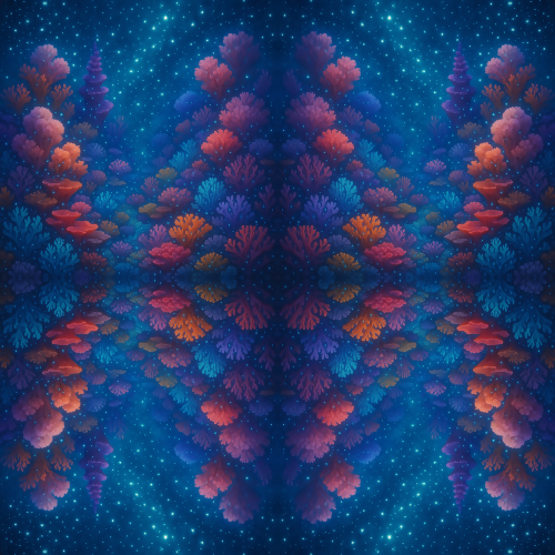 Nature and Landscape - Fantasy Coral Gardens With Glowing Plankton - Pattern - Digital File Digital My Custom Designs PDF