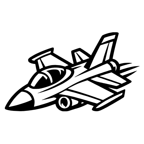 Cartoon Jet Sketch - Digital File - XCS Friendly