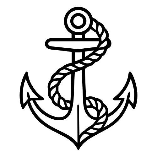 Anchor Silhouette with Rope Wrap - Digital File - XCS Friendly Digital My Custom Designs PDF