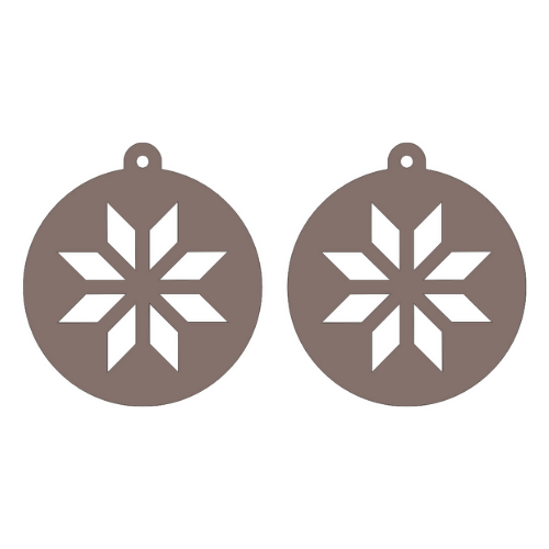 Snowflake Circle Cutout Earrings - Digital File Digital My Custom Designs SVG