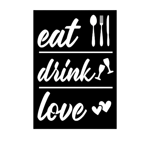 Eat Drink Love - Metal Sign - Home Decor - Digital File Digital My Custom Designs ZIP File
