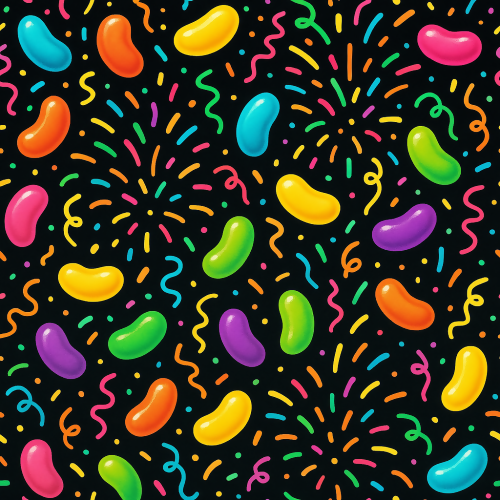 Kids and Playful - Neon Jelly Beans And Confetti Explosions - Pattern - Digital File Digital My Custom Designs PDF