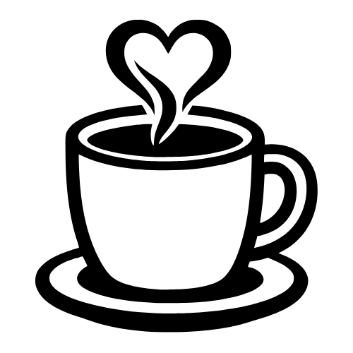Coffee Mug with Heart Steam - Digital File - XCS Friendly