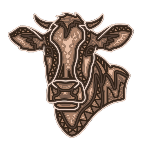 Dairy Cow - Layered Line Design - Digital File Digital My Custom Designs ZIP File