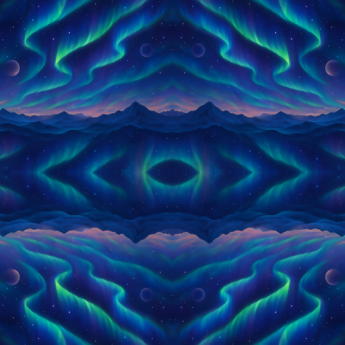 Space and Cosmic - Abstract Aurora Borealis Over Cosmic Landscapes - Pattern - Digital file Digital My Custom Designs PDF