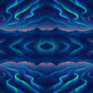Space and Cosmic - Abstract Aurora Borealis Over Cosmic Landscapes - Pattern - Digital file