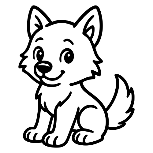 Cartoon Wolf Pup - Digital File - XCS Friendly Digital My Custom Designs PDF