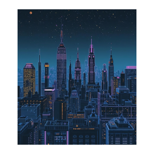 Pop Culture & Fandom - Neon City at Night - T Shirt Design - Digital File Digital My Custom Designs 300 DPI PNG