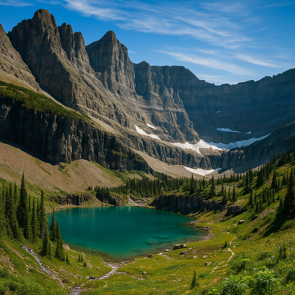 Iceberg Lake - Glacier National Park - Montana United States - Rendered - Digital File Digital My Custom Designs PDF