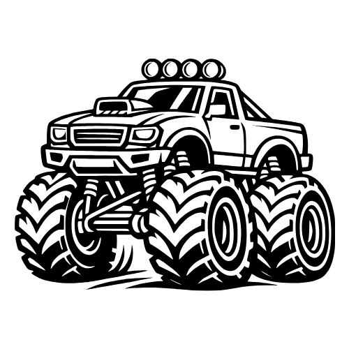 Cartoon Monster Truck - Vector Graphics - Digital File Digital My Custom Designs PDF