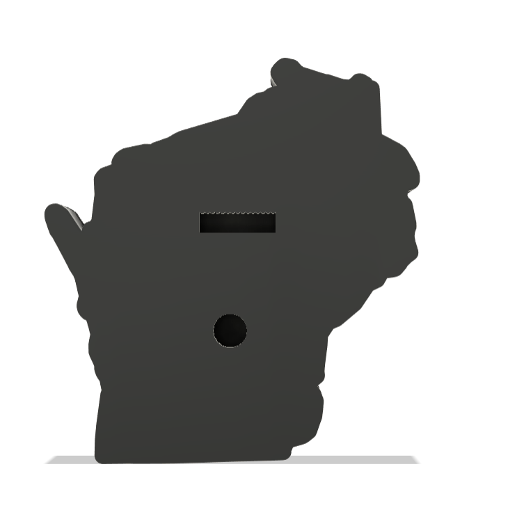 Wisconsin Wall Lightbox - United States - 3D Printed Product My Custom Designs