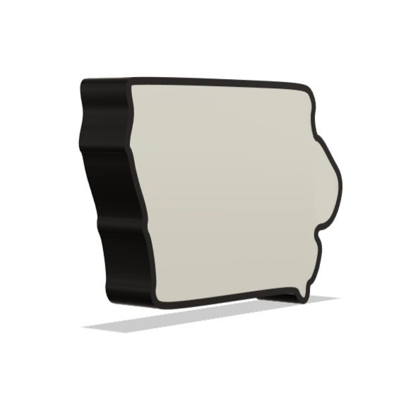 3D Printed Iowa Wall Lightbox - United States Product My Custom Designs PLA Full Colour