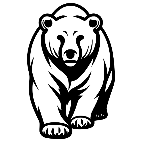 Bear Silhouette Walking - Digital File - XCS Friendly Digital My Custom Designs PDF