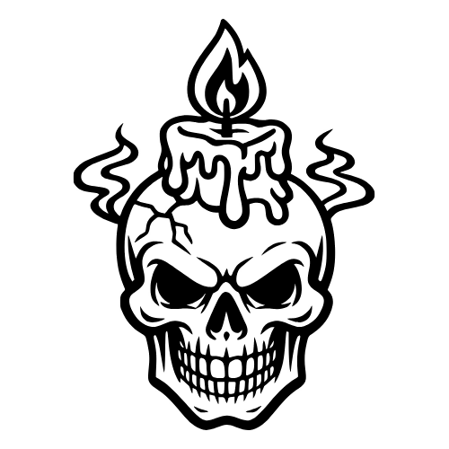Skull Candle Design - Vector Graphics - Digital File Digital My Custom Designs PDF