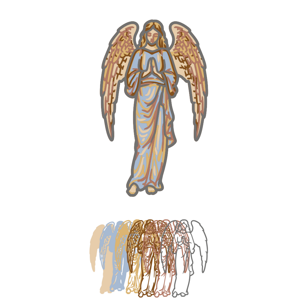 Prayer Angel - Layered Line Designs - Digital File Digital My Custom Designs ZIP File