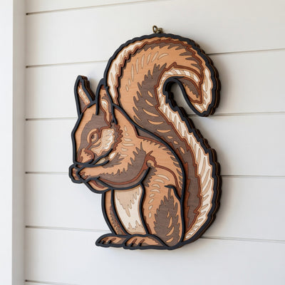 Squirrel - Animal - Layered Line Design - Digital File Digital My Custom Designs