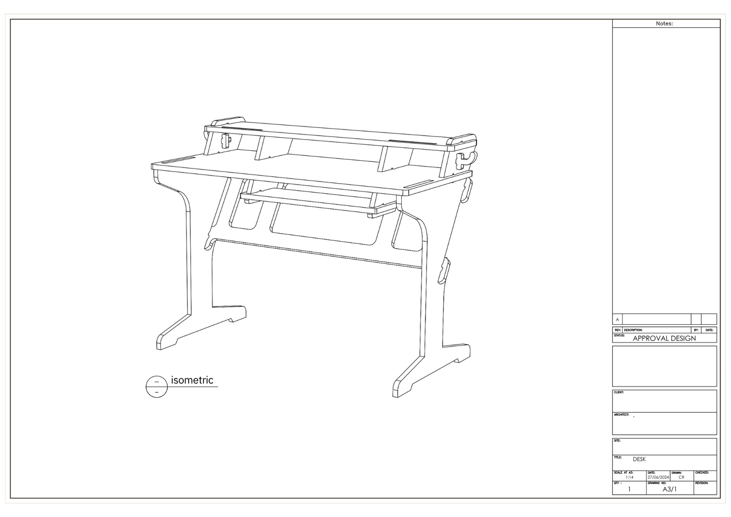 Flatpack CNC / Laser Modern Desk Design - 18mm - 4x8 sheet - Digital File Digital My Custom Designs