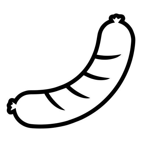 Bratwurst Sausage Outline - Digital File - XCS Friendly