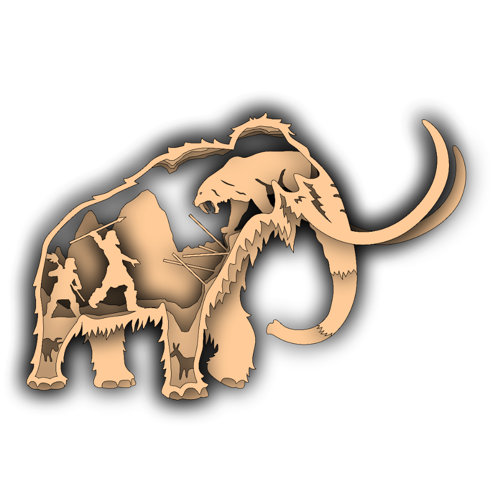 Mammoth - Layered Nature Design - Dinosaurs & Prehistoric - Digital File Digital My Custom Designs SVG