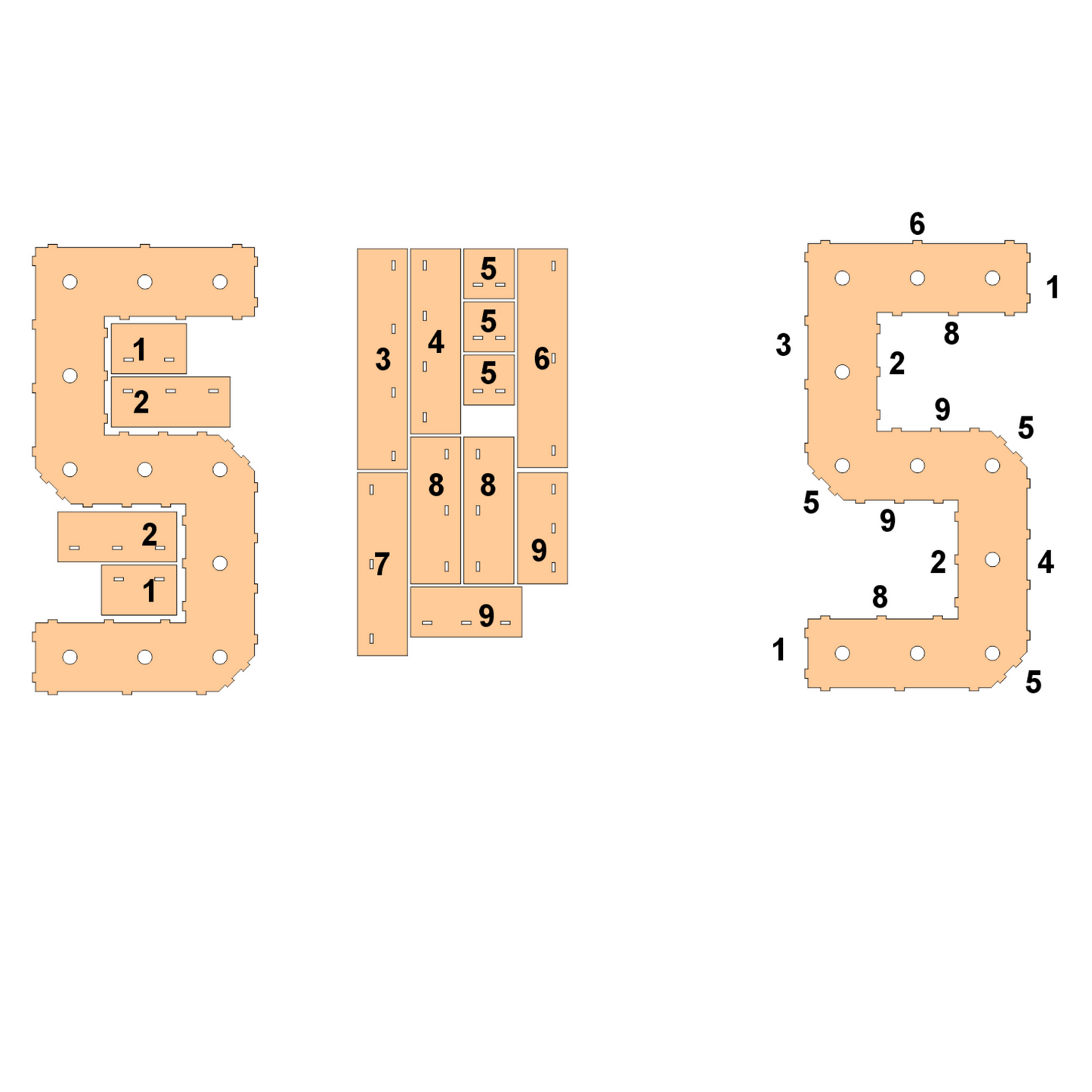 #5 Marquee Number Templates - 3D Projects - Digital File - ZIP File - Digital