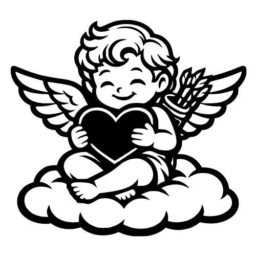 Cupid on Fluffy Cloud - Digital File - XCS Friendly Tumbler My Custom Designs PDF