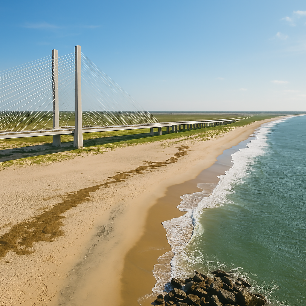 Delaware Coast - Indian River Inlet Bridge - Delaware Seashore State Park - Delaware United States - Rendered - Digital File Digital My Custom Designs PDF
